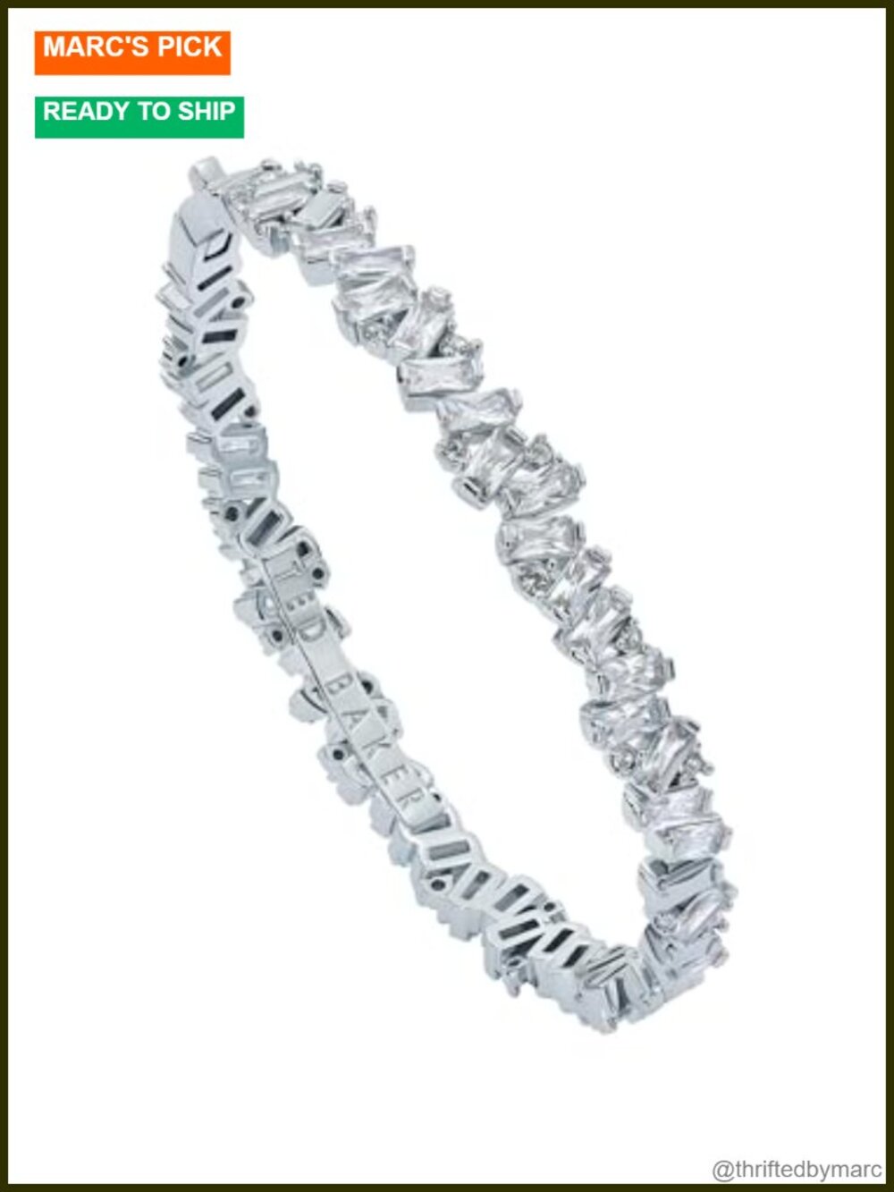 Ted Baker Clarina Crystal Bangle Bracelet Silver-Tone Plated Brass